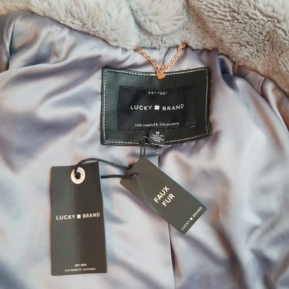 NWT Lucky Brand Faux Fur Coat